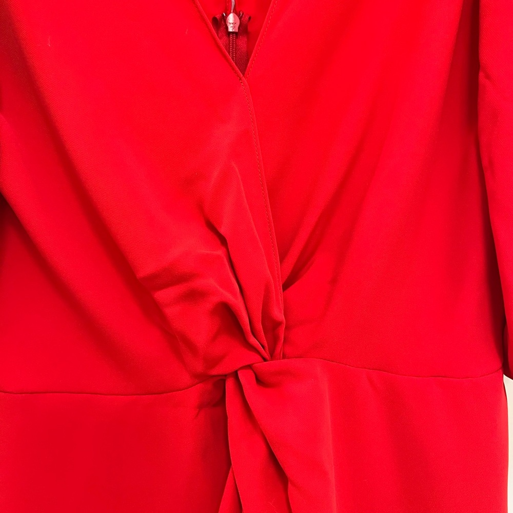 NWOT Amanda Uprichard Susannah Red Mini Dress with Puff Sleeves - Picture 9 of 12